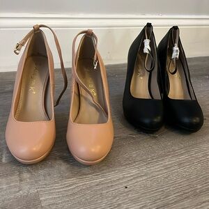 Size 8.5 heel ankle strap pumps by Allegra k